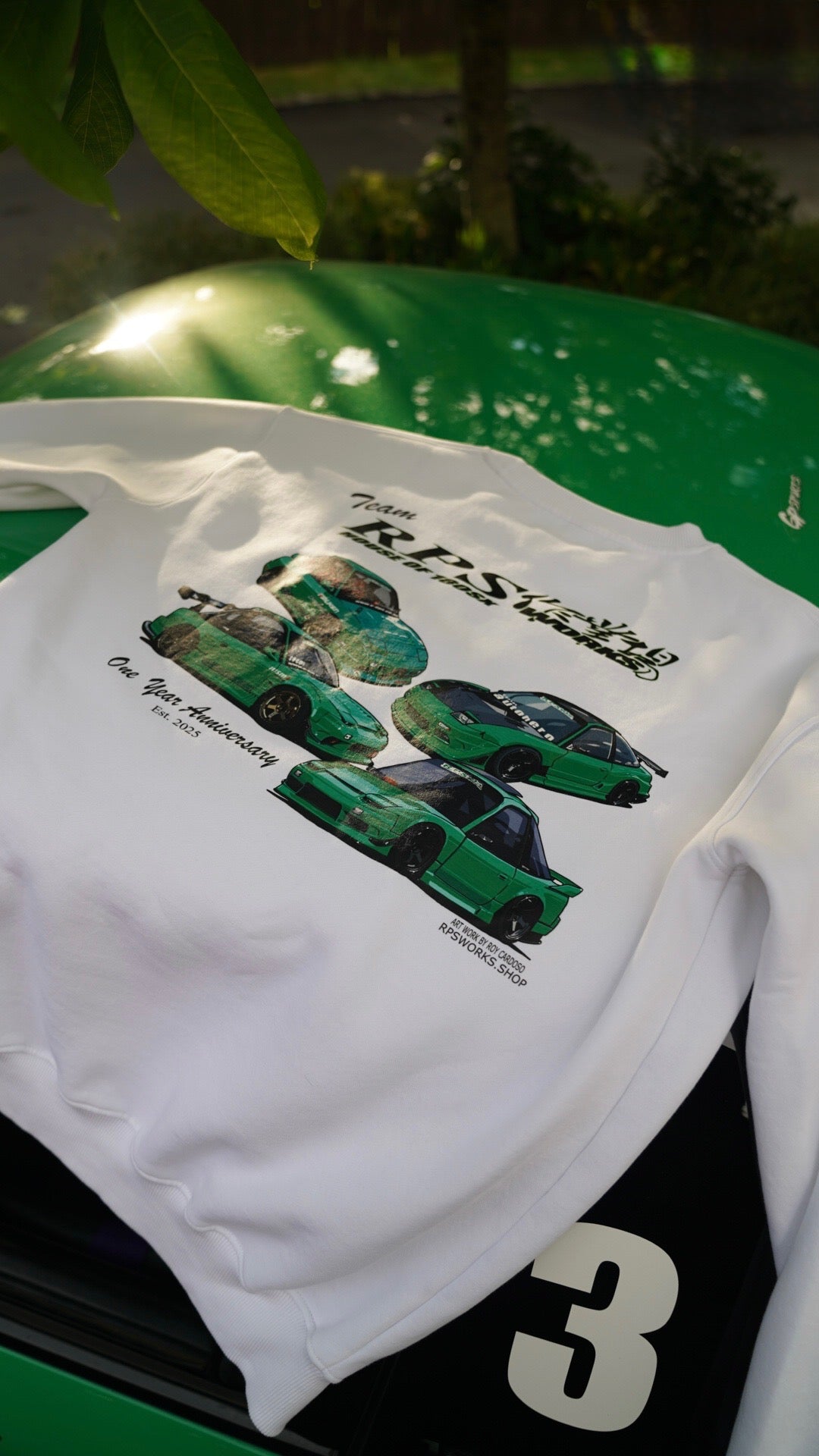 RPSworks One Year Anniversary Crewneck shirt with Sticker Pack